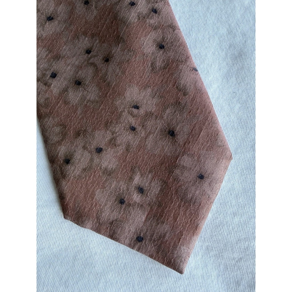 Tino Cosma	Vintage Pink Floral Woven Stripes Silk Nylon Blend Tie Made In Italy